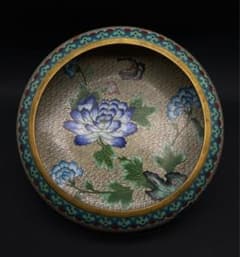 中國美術 古玩 景泰蓝 七宝焼 牡丹 蝶々紋樣 笔洗 書道具 - メルカリ