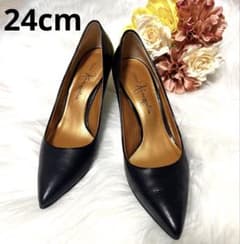 銀座かねまつGINZA Kanematsu パンプス 黒 ポインテッドトゥ日本製