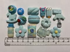 Decorative parts, light blue, blue, fan activity, nail art