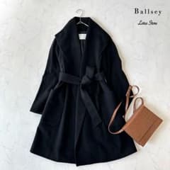 未使用級ボールジィ カシミヤ100 上質素材 ショールカラー ベルテッド