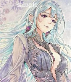 手描きオリジナルイラスト アナログ 色紙 水彩 原画 - メルカリ