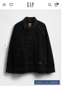 早い者勝ち‼️ GAP デニム チョアジャケット Lサイズ ブラック 美品のサムネイル