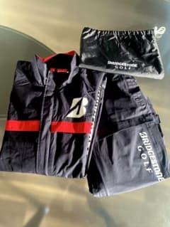 美品 BRIDGESTONE GOLF レインウェア ブラック/レッドのサムネイル
