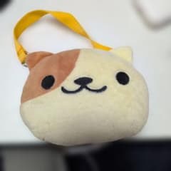 고양이 봉제 인형 파우치 패스 케이스 스트랩 포함