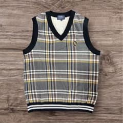 PEARLY GATES ニットベスト チェック柄 ブラウン系 ゴルフウェア