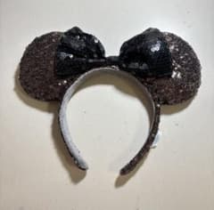 ディズニー ミニー カチューシャ スパンコール ブラック　ブラウンのサムネイル