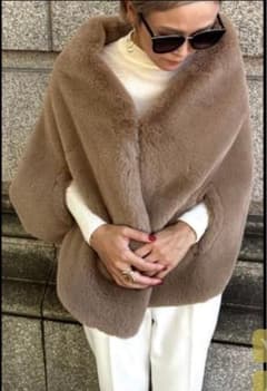 ⭐︎momo様専用⭐︎ JENNE ベージュ ファーポンチョ・ケープコートのサムネイル