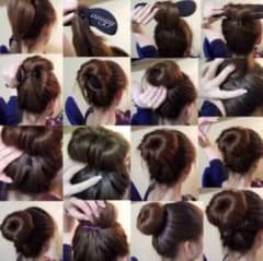 アップ お団子 シニオンヘアが可愛く簡単に出来ちゃいますのサムネイル