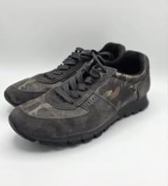 PRADA スニーカー カモフラージュ グリーン系 スエード ナイロン 正規 
