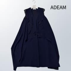 ADEAM フリル ロングトップス ネイビー 日本製 未使用タグ付き - メルカリ