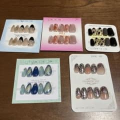 ショートネイルチップ 5点セット まとめ売りのサムネイル