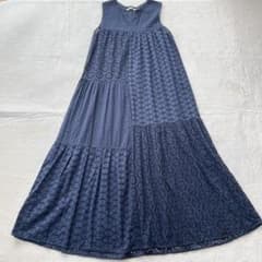 ヌキテパ　ワンピース　カットワーク　レース　パッチワーク　スキッパーネック ヌキテパ ワンピース カットワーク レース パッチワーク スキッパー