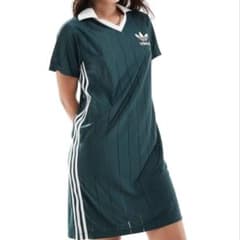 adidas アディカラー 3ストライプス ピンストライプ ドレス ワンピース