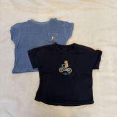 動物刺繍Tシャツ2枚セット（95cm未満）のサムネイル