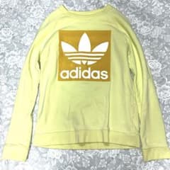 【希少・ベロアロゴ】adidas アディダス スウェット トレーナー イエローのサムネイル