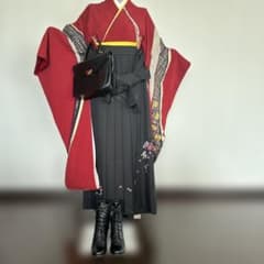 卒業式袴 鶯色(紐下91㌢)154〜160㌢・ブーツ着用＋10㌢の方用8点セット 