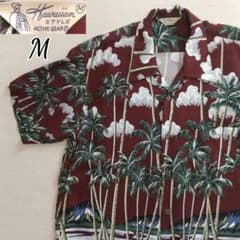 Hawaian STYLE 半袖アロハシャツ M ホリゾンタル・パターン 茶 - メルカリ