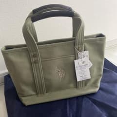 新品・未使用】U.S. POLO ASSN. オリーブカラーミニトートバッグ 
