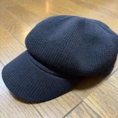 ブラック ニット キャスケット 帽子のサムネイル