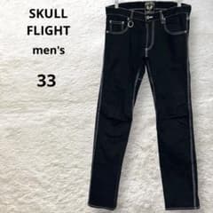 SKULL FLIGHT デニムパンツ Gパン バイカーパンツ 日本製 黒 33 SKULL FLIGHT デニムパンツ Gパン バイカーパンツ 日本製 黒 33 - メルカリ