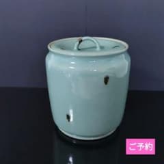 最高峰の気品】 富田静山造 飛青磁 水指 共蓋付 茶道具 - メルカリ