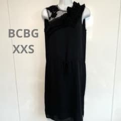 BCBGMAXAZRIA 黒 ノースリーブ ワンピース ドット柄 レース - メルカリ