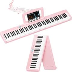 折りたたみ式 電子ピアノ 88鍵盤 ピンク 本体 - メルカリ