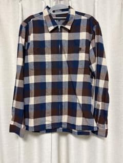 COMME CA ISM チェック柄 ジップアップシャツ Lのサムネイル