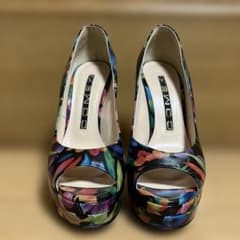 COMEX ハイヒール パンプス 花柄 オープントゥのサムネイル