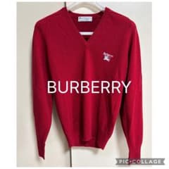 美品Burberrys バーバリーズ ラムズウール 80s Vネック セーターM 