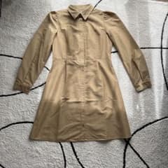 ベージュ シャツワンピース 長袖のサムネイル