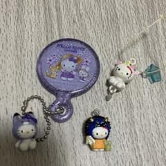 平成レトロ当時物 北海道ラベンダーキティミニミラー&マスコット2点