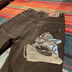 90s スクールハードオブノックス SOHK ショック パンツ デニムパンツ黒のサムネイル