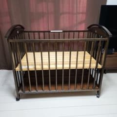 サワベビー ベビーベッド　K型ローワン ダークブラウン　星　すのこ