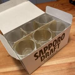 【新品未使用】6個セット　サッポロビールグラス　コップ　レトロのサムネイル