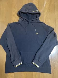 フレッドペリー 別注 フードロゴ刺繍スウェットパーカー Lサイズ 黒のサムネイル