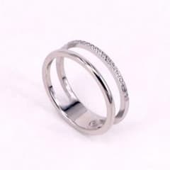 Stainless Double ring, finger ring, pinky ring, women's ring