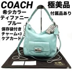 希少カラーCOACHティファニーブルー ショルダーバッグ2wayレザー 極美品 希少カラーCOACHティファニーブルー ショルダーバッグ2wayレザー 極美