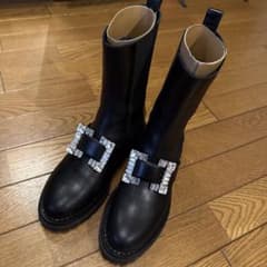 美品 セルジオロッシ サイドゴアブーツ クリスタル バイカープリンス 