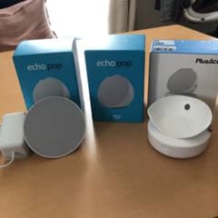 echo pop グレーシャーホワイト2セット &バッテリーベース１個のサムネイル