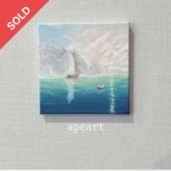 no.04】風景画 船 雲 朝日 海 アート アクリル画 壁画 - メルカリ