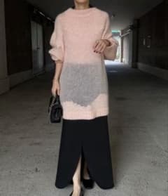 Ameri MOHAIR WAVE LINE KNIT TOPのサムネイル