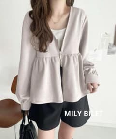 MILY BILET スウェードポンチへプラムダブルジップジャケット　サイズS