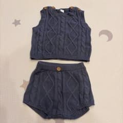 ダークブルー ケーブル編み ニットセットのサムネイル