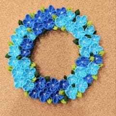 つまみ細工リース　☆ルビー つまみ細工 紫陽花 華リース b415 - メルカリ