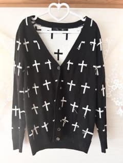 Forever 21 十字架柄 カーディガン ブラック ダークコアのサムネイル
