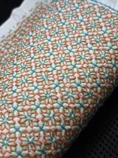 刺し子ふきん 完成品 口つなぎの花のサムネイル