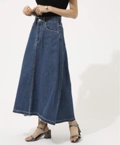AZUL BY MOUSSY デニムフレアスカート　ロングスカートのサムネイル