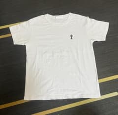 短丈ピグメント加工ワンポイント半袖Tシャツ/クロスメタルロゴのサムネイル