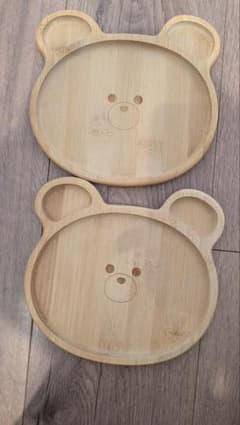 木製クマ型お子様プレート2枚セットのサムネイル